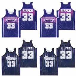 Film kolej basketbol merkezi Arkansas Ayılar Scottie Pippen Jersey 33 Üniversite Hip Hop Tüm Dikişli Takım Renk Mor Lacivert Spor Hayranları Lisesi