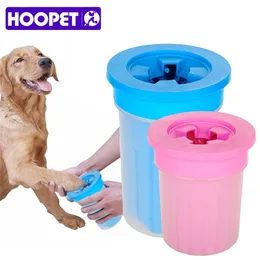 Hoopet Pet Cats Cleaner Dogs Foot Clean Cup för rengöringsverktyg Plastiskt tvättborste PAW -bricktillbehör för hund LJ201006