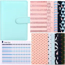 Confezione regalo Raccoglitore per quaderno in pelle PU 12 buste per budget Buste per pianificatore di cassa Organizer Pezzi 6 Fogli per spese regalo