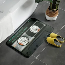 Carpets Music Tape Vintage Door Mat Fun Design Washable Non-Slip Entrance Doormat Bathroom Living Room Bedroom Floor Home DecorCarpets