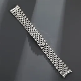 13mm 17mm 20mm 21mm 316L Solid Stainless Steel Jubilee Curved End Watch Strap Band Bracelet Fit For Rolex 220624