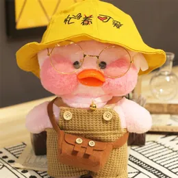 Whosale 30cm Cute LaLafanfan Cafe Duck Plush Toy Stuffed Soft Kawaii Doll Animal Pillow Birthday Gift for Kids Children 220329