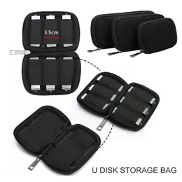 Förvaringspåsar 1 st S/M/L-väska för USB-minnen Organizerfodral med dragkedja Resor Dammtät Stötsäker Bärbar