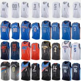 2022 NCAA 스크린 프린트 75 주년 기념 농구 Luguentz Dort Jersey 5 Darius Bazley 7 Shai Gilgeous-Alexander 2 Mike Muscala 33 예레미야