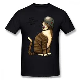 Men's T-Shirts Wehrmacht-Camiseta De Gato Grande Alemán Para Hombre, Camiseta Divertida Manga Corta, Informal Estampada Algodón