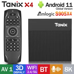 Tanix X4 Android11スマートテレビボックスAMLOGIC S905X4 AV1 3Dディスプレイ8K 4G32G 4G64G BT SET TOP BOX 2.4/5G WIFI