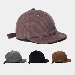 Corduroy Short Brim Baseball Cap Trucker Hats For Men Women Snapback Summer Winter Fitted Golf Dad Hat Designer Beach Sun Visor AA220325