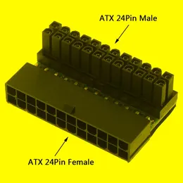 Computer Cables & Connectors 1Pcs ATX 90 Degree 24 Pin To 24pin Power Plug Adapter Mainboard Motherboard Modular For Supply CablesComputer