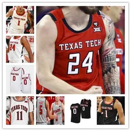 Chen37 Custom Ncaa College Basketball Texas Tech Jerseys Bryson Williams Kevin McCullar Terrence Shannon Jr. Kevin Obanor Davion Warren Adonis Arms