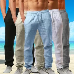 Mężczyźni Spodnie Summer Szybki oddychający stały kolor bawełniany spodnie ulicy zwykły komfortowy kostium mężczyzna 220810