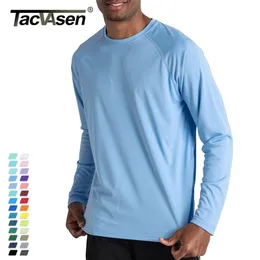 TACVASEN Mens Sun Protection Summer UPF 50 Desempenho de manga longa Pesca rápida e respirável peixe tshirts UVproof 220811