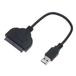 USB 3.0 till SATA -kablar 22 PIN POIN POWER Adapterkabel för 2,5 HDD SDD hårddisk