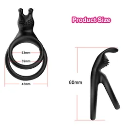 لعبة الجنس ألعاب Masager Masager Varial Toys Toys Penis Cock Silicone Rings حلقة التحفيز البظرية تأخير القذف الذكور الذكور ل P3EU