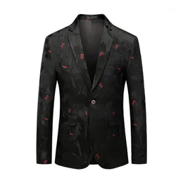 Men's Suits & Blazers M-6XL Black Red Blazer Slim Masculino Abiti Uomo 2022 Wedding Prom Single Button For Men Stylish Suit Jacket XXXXXXL