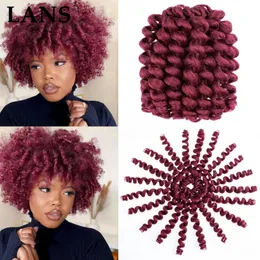 Wand Curl Crochet Braids Włosy 2x Ringlet Wand Curl 8 -calowy Jamajski Bounce Curl Twist Pleń włosy przedłużenie 20strands/pakiet LS08