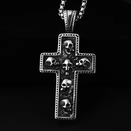 Pendant Necklaces Drop Cool Mens Stainless Steel Necklace Skull Retro Gothic Punk Style Monster Jewelry GiftPendant