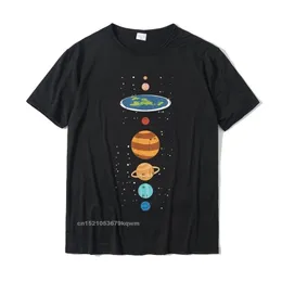 Flat Earth and Planets Funny Conspiracy Theory Earthers Gift T-shirt Söta män T-shirt Bomull Toppar TEES CAMISA 220509