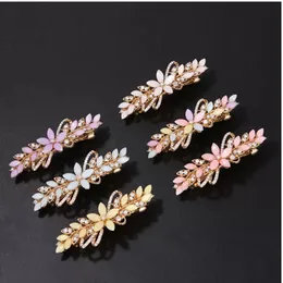 2022 Female Hairpin Pins Headdress Metal Clip Inlaid crystal Three Teeth Card issuance Back head Gripper Dish up Duckbill clips