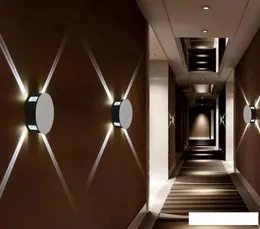 Wandmontierte Aluminium Moderne Wandleuchte rund/quadratisch gestaltet 4W kühle weiße LED -Wandleuchte Hausleuchte Hausbeleuchtung