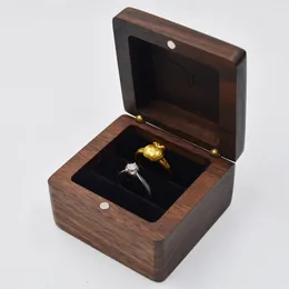 30 st smycken lådor kreativa träring örhänge hängsmycken förvaringslåda svart valnöt fodral fast trä