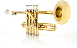 Profesjonalny BB Trumpet Brass Gold Lakquer Surface Trąb Trąbowa Trąbowa wysokiej jakości Monel Piston 00