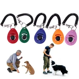 Clicker de treinamento para cães com pulso ajustável Strap cães clique na tecla de som do treinador para treinamento comportamental234c