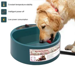 Pet Dog Bowl Food Winter Heated Feed Cage Constant Temperaturuppvärmning Termostat Basin S Electric Y200917