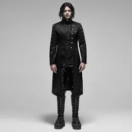 Men's Trench Coats RAVE Men's Gothic Gorgeous Mid-long Coat Asymmetrical Flaps Personality Stage Performance JacketMen's