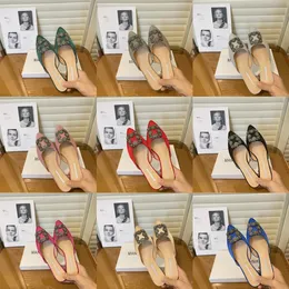 Women Flat Designer Slippers Pumps Luxury Sandals Dress Shoes Elegant Evening Sandals Hangisi Embellished Crystal Lady Satin Pump With Box