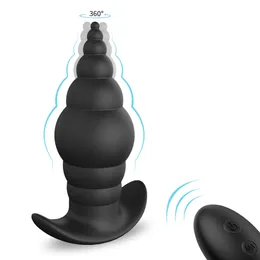 엉덩이 플러그 Dildo Vibrator 9 모드 리모콘 항문 플러그 G- 스팟 자극기 성인 섹시한 장난감 남자 여자를위한 전립선 마사지