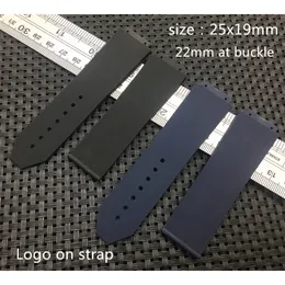 Смотреть силиконовый ремешок для аксессуаров для Hublot Men Watchband 25x19 мм 22 мм пояс с пряжкой мужской бренд Top Brap Band Series 220622