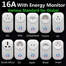 Tuya Wifi Smart Plug 16A EU Brasilien Buchse Mit Timer Power Energy Monitor SmartLife APP Stimme Steuer Arbeit Für Google hause Alexa