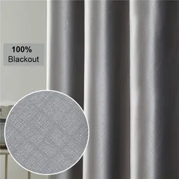 커튼 커튼 드레이프 회색 100% 정전 커튼 거실 창문 음영 현대 침실 부엌 맞춤형 반지 상단