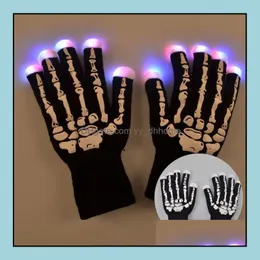 Outros suprimentos para festas de eventos Festive Home Garden Favor Nylon Led Glove Flashing Dhs53