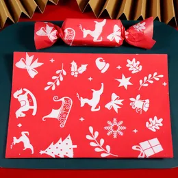Gift Wrap Pcs/lot Cute Warm White Christmas Ornament Festive Red Nougat Wrapping Paper Sled Reindeer Tree Decor DIY Candy PaperGift