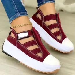 Sandálias de plataforma esportes romanos verão feminino plus size oco respirável lazer ao ar livre sapatos vulcanizados sandalias de mujersa 61