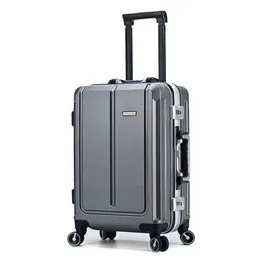 Factory Source Retro Aluminum Frame Suitcase Universal Wheel Password Boarding Case Trolley Unisex J220707