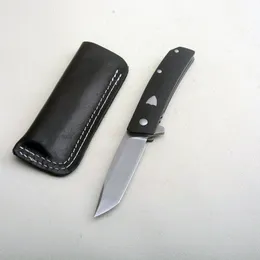 Butterfly 601 Flipper Folding Knife D2 Stone Wash Tanto Blade G10 med rostfritt stålplåtshandtag Survival Tactical EDC Pocket Knives