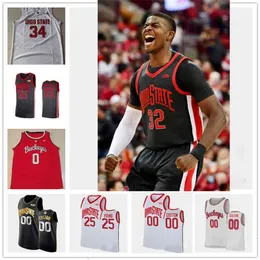 MIT88 College Ohio State Buckeyes costurou camisa de basquete universitária 0 Meechie Johnson Jr. 1 Jimmy Sotos 42 Harrison Hookfin 32 E.J. Liddell 22