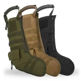 Calza natalizia tattica Speed Teack con manico Decorazione per caminetto domestico Regalo per persone patriottiche Forniture per alpinismo mimetico