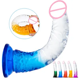 Realistischer Dildo für Frauen, künstlicher Penis mit Saugnapf, Analspielzeug, Buttplug, weiblicher Masturbator, männlicher Erwachsener, sexy Spielzeug