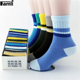 5 Pairs/Lot Unisex Kids Socks Girls Spring Autumn Striped Socks Lot Children Boy Winter Cotton Socks 1Y-12Y 6 8 10 12 LJ201216