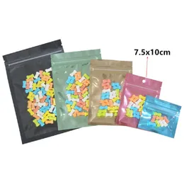 Colorful Mylar Foil Clear Plastic Zip Lock Bag Self Seal Flat Zipper Reclosable Tear Notch Food Coffee Storage Pouches