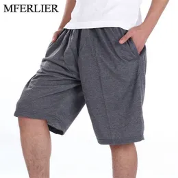MFERLIER Summer shorts men large size 5XL 6XL 7XL weight 125kg Knee Length men shorts T200512
