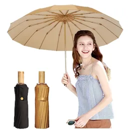 Paraply Rain Women 16 Bone Strong Chinese Style Vintage Men Rain Gear Parapluie Guarda Chuva Parasol Paraguas Christmas Gift 210320