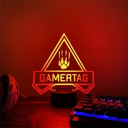 Custom Gamer Tag Имя пользователя для Apex Legends Neon Sign Lamp Персонализированный 3D-светодиодный ночник для украшения игровой комнаты LT102 220623