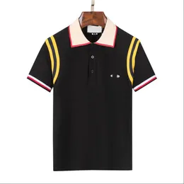 남성용 폴로 2022 여름 셔츠 브랜드 의류 면화 짧은 슬리브 비즈니스 캐주얼 스트라이프 디자이너 Homme Camisa 통기 가능한#909