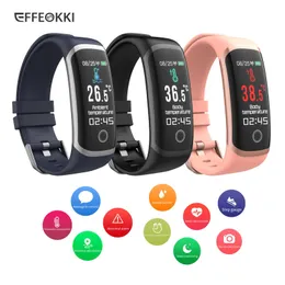 Effeokki T4 WEARFIT 2.0スマートウォッチリアルタイム温度フィットネストラッカー血圧スマートブレスレットモノトルトコネクタFemme 220401