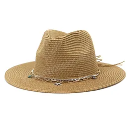 Duże rozmiary panamowe czapki dla kobiet mężczyzn Summer Sun Ochrony Hats Hats Outdoor Vacation Słomka czapka