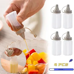 Garrafas de armazenamento frascos 4pcs/set mini molho de molho caixa de barbecue cozinha portátil garrafa transparente pp especiar